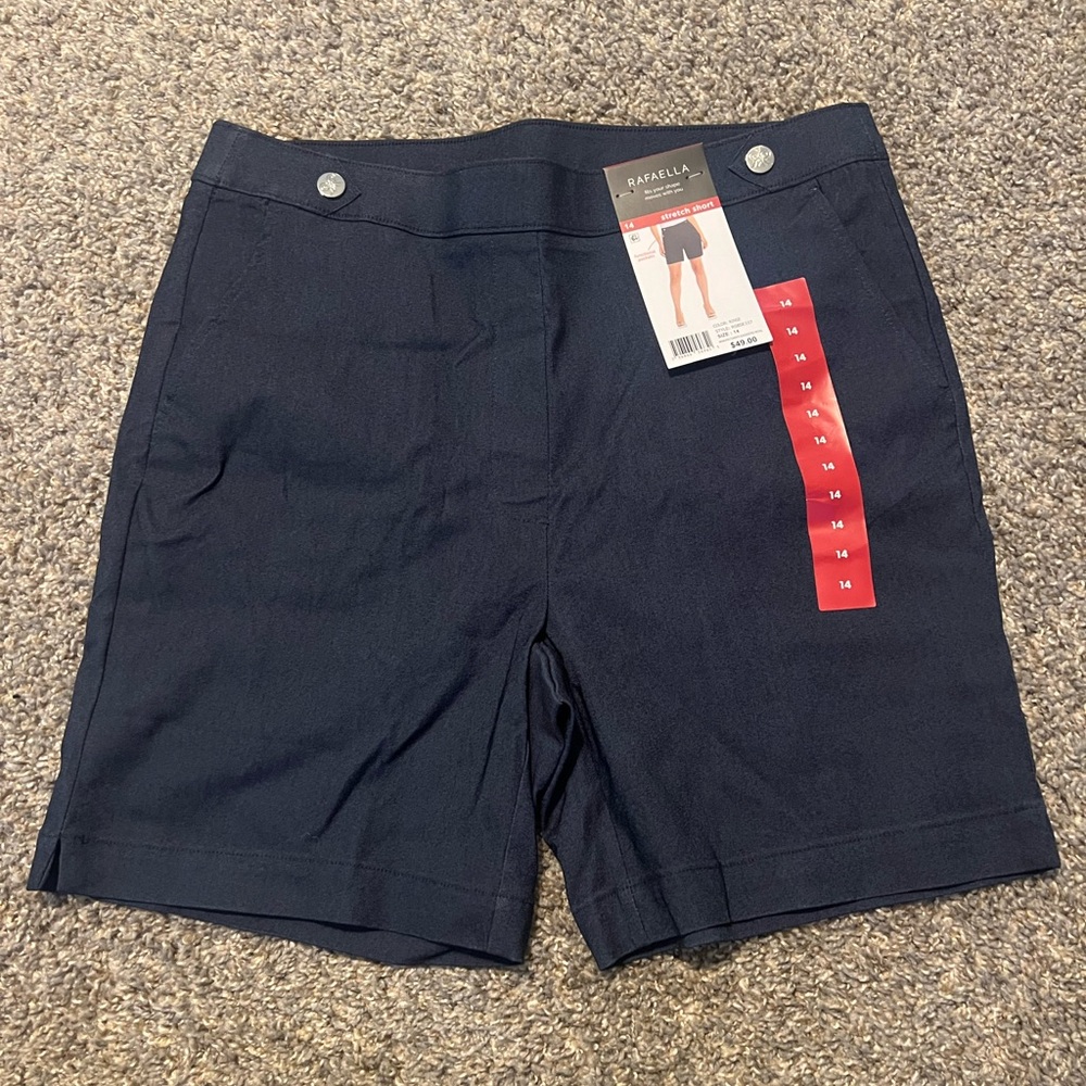 NWT Rafaella Blue Stretch Bermuda Shorts